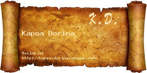 Kapsa Dorina névjegykártya